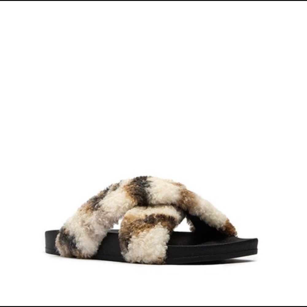 FAUX FUR MULTI COLOR SLIPPERS